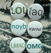Image of internet slang badge buttons