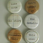 Image of take note badge buttons