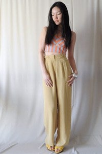 Image of Orange & Gray Chevron Stripes Bustier Top