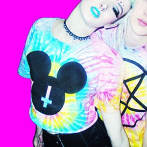 Image of TIE DYE MOUSE CLUB CROP TOP