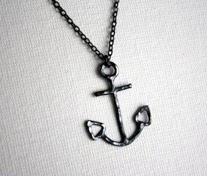 Image of Black Anchor Necklace