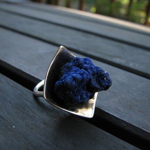 Image of Druzy Azurite Fine Silver Ring