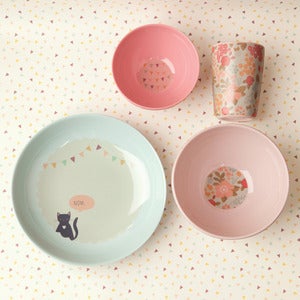 Image of Well Fed Kitty Cat Dinner Set