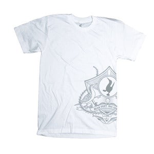 Image of Blue by B&co. | The Crest (Grey Ink on White Shirt)