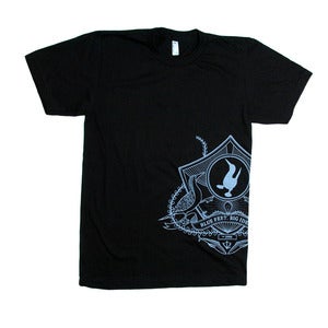 Image of Blue by B&co. | The Crest (Grey Ink on Black Shirt)