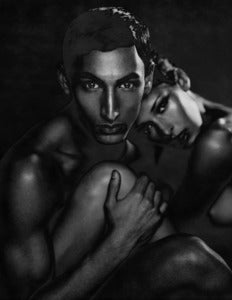 Image of Dark male & female solarized nude 02