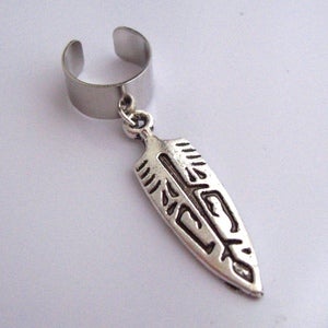 Image of Single Silver Tribal Arrowhead Earring Cuff
