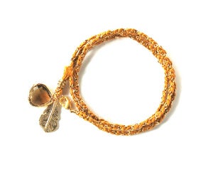 Image of Gold Braided Wrap Bracelet / Necklace