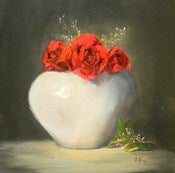 Image of Three Red Roses 10 x 10