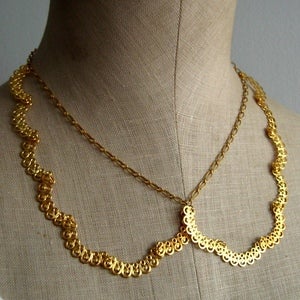 Image of Scalloped Peter Pan Collar Laced Necklace