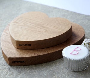 Image of Oak Heart Chopping boards (Pair)