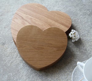 Image of Oak Heart Chopping boards (Pair)