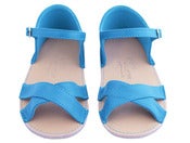 Image of sandales enfant <i>~ modèle croisé ~</i> bleu • child sandal shoes ~ blue