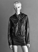 Image of FRILL COLLAR LEATHER JACKET