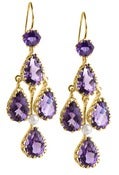Image of Kara Ackerman <i> Elizabeth <i/> Chandelier Earrings in Amethyst and 14k Yellow Gold 