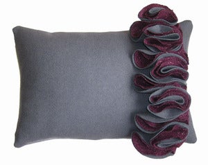 Image of Lorna Syson: Ruffle Cushion Mulberry