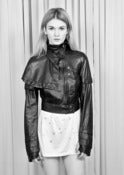 Image of LEATHER HOODIE JACKET