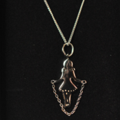 Image of Sterling silver skipping girl