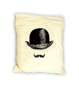 Image of Bowler hat and moustache cushion cover