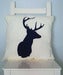 Image of Flock Navy Blue Stag cushion cover