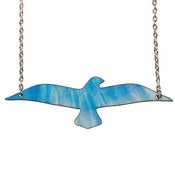 Image of Ltd. Edition Soaring Bird Necklace made from a recycled BLUE VINYL record.