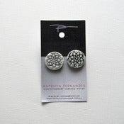 Image of Earrings - SM - Brassed Flowers - Black