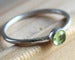 Image of Peridot Gemstone on Hammered Silver Ring