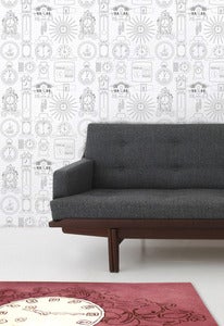 Image of Tick Tock Wallpaper - Snow (Colour-me)