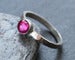 Image of Ruby Gemstone on Hammered Silver Ring