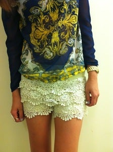 Image of Pre-SALE Crochet Beige Three Layer Shorts