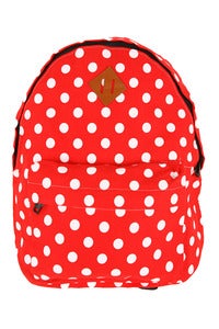 Image of 'Strawberry Fields Forever' Red-White Polkadot Backpack