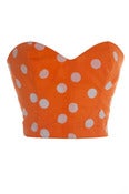 Image of Orange 50s Inspired Polka Dot Bustier