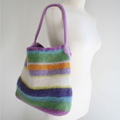 Image of multi-colored striped tote bag