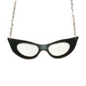 Image of Ltd. Edition Retro Spectacles Necklace made from layered COLOUR vinyl records.