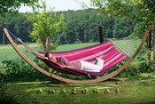 Image of AMAZONAS Starset candy – Weatherproof hammock and wooden stand set