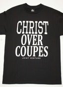 Image of Joint Venture Christ Over Coupes Black Tee/White Print