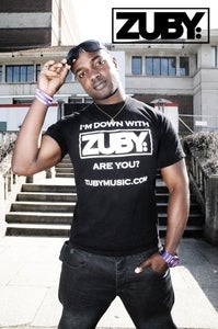 Image of 'I'm Down With Zuby' T-shirt - Black/White (Standard Fit)