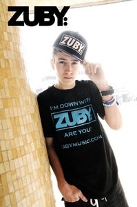 Image of 'I'm Down With Zuby' T-shirt - Black/Neon Blue (Standard Fit)