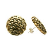 Image of Vintage gold maze button stud