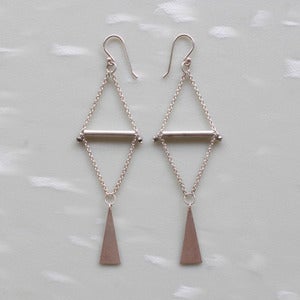 Image of Bright Silver Triangle Earrings