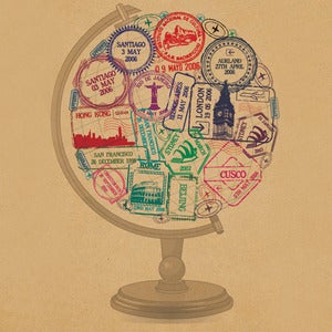 Image of Personalised Travel Globe Print