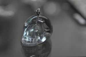 Image of Quartz Skull on sterling silver box chain