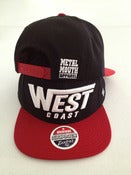 Image of WC Stripe Hat - Black w/ red & wht (1 LEFT)