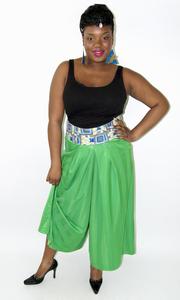 Image of Pantalon japonais vert / Green Japanese pants