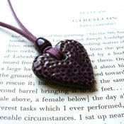 Image of Heart Pendant - Purple Dotty