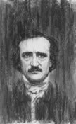 Image of Edgar Allan Poe (1809-1849), Charcoal, 14x8.5″