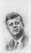 Image of John F Kennedy (1917-1963), Charcoal, 14x8.5″