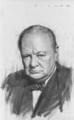 Image of Winston Churchill (1874-1965), Charcoal, 14x8.5″