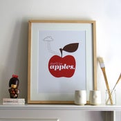 Image of She'll Be Apples Print ~ Red, Choc & White
