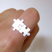 Image of Puzzle Ring for Autism - 50% Sales go to Autism Society - Handmade Sterling Silver 